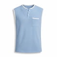 thumbnail image 2 of Jalioing Men's Casual Tank Tops Vintage Fashion Button Crew Neck Sleeveless Tank Shirt with Pocket Summer Vacation Outfits, 2 of 6