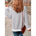 thumbnail image 3 of DOKOTOO Womens Oversized Sweatshirts Crew Neck Striped Pullover Tops Long Sleeve Pullover Sweatshirt 2024 Fall White L US12-14, 3 of 8