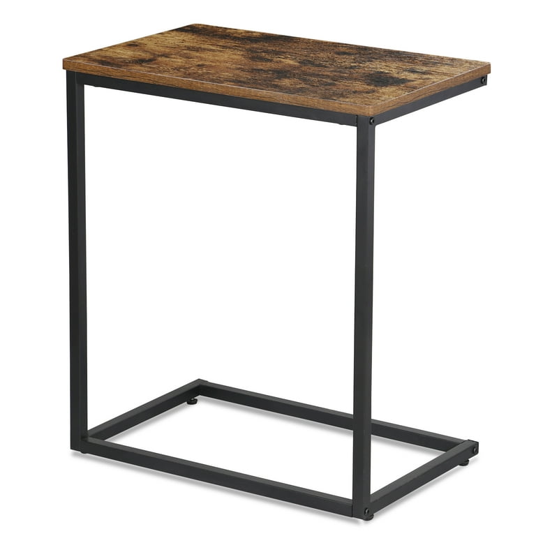 HomGarden 2 Pack 55'' Tall Narrow Side Table Small End Table W/Storage  Holder, Rustic Brown
