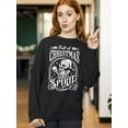 thumbnail image 2 of Full of Christmas Spirit Funny Skeleton Holiday Season Shirt Crewneck Sweatshirt, S, Black, 2 of 6