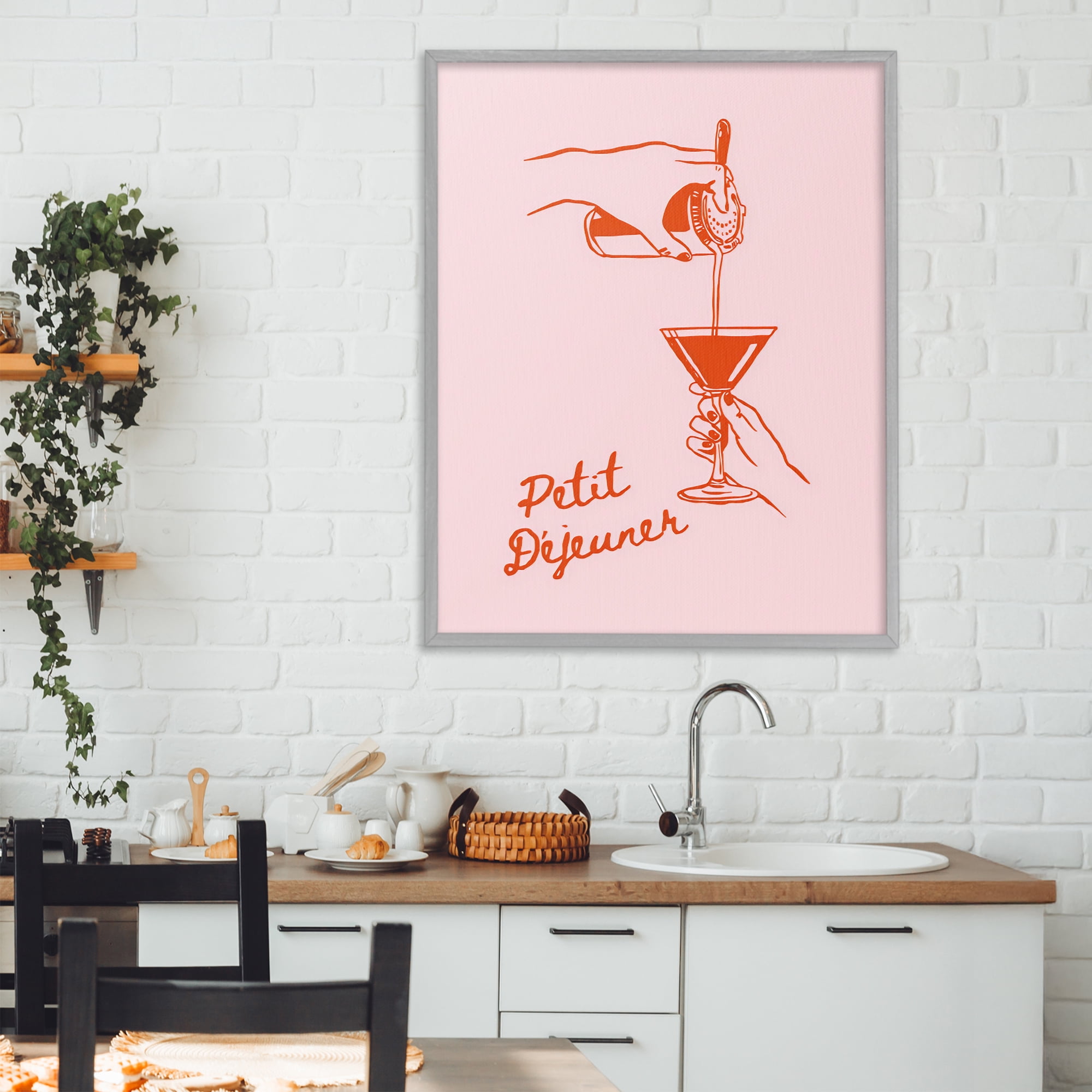 Stupell Industries Pouring Brunch Cocktail Gray Framed Giclee Art, design by The Prints Vibe