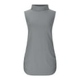 thumbnail image 5 of Tank Top for Women Horkkom Solid Color Slim Sleeveless Turtlenecks Layer Mock Turtleneck Tank Top Gray 5XL, 5 of 9