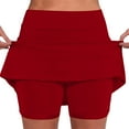 thumbnail image 1 of Women's Mid Waist Skort with Pockets - Active Casual Two Piece, Polyester Material, Versatile Wear, 1 of 4
