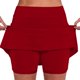 thumbnail image 1 of Falda pantalón de cintura media con bolsillos para mujer - Conjunto informal y deportivo de falda y pantalón corto, 1 of 7