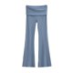 thumbnail image 3 of WILLBEST Pantalones de Yoga Acampanados de Cintura Alta para Mujer, Leggings Deportivos Casuales de Color Sólido con Borde Enrollado En La Cintura para Mayor Comodidad Y Realce. Chica, 3 of 8