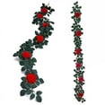 thumbnail image 5 of Halloween Decorations Artificial Black Rose Vine 68.9inch Artificial Hanging Rose Floral Garland Outdoor Fake Hanging Rose Flowers Garland Plants Dark Party Arrangement for Christmas Decor, 5 of 6