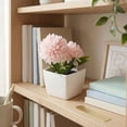 thumbnail image 5 of 1 Pc Fake Plant Small Artificial Green Plant Faux Flowers with Vase Fake Daisy Bouquet in Square White Plastic Vase Flowers for Table Decoration Farmhouse Floral Arrangement, 1.97"x4.72", Light Pink, 5 of 9