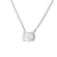 thumbnail image 3 of IGI Certified 14k White Gold 1/2 cttw Lab Grown Oval Shape Solitaire Diamond East West 18" Pendant Necklace (E-F Color, VS1-VS2 Clarity), 3 of 8