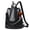 black, variant on Vintage Leather Backpack for Women, Soft Rucksack Backpack with Anti-Theft Pocket Convertible Shoulder Handbag