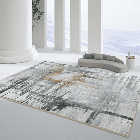 Zhuge Bathroom Rug Mat, Non-Slip Plush Shaggy Bath Carpet, Machine Wash Dry, Gray,24*16inch
