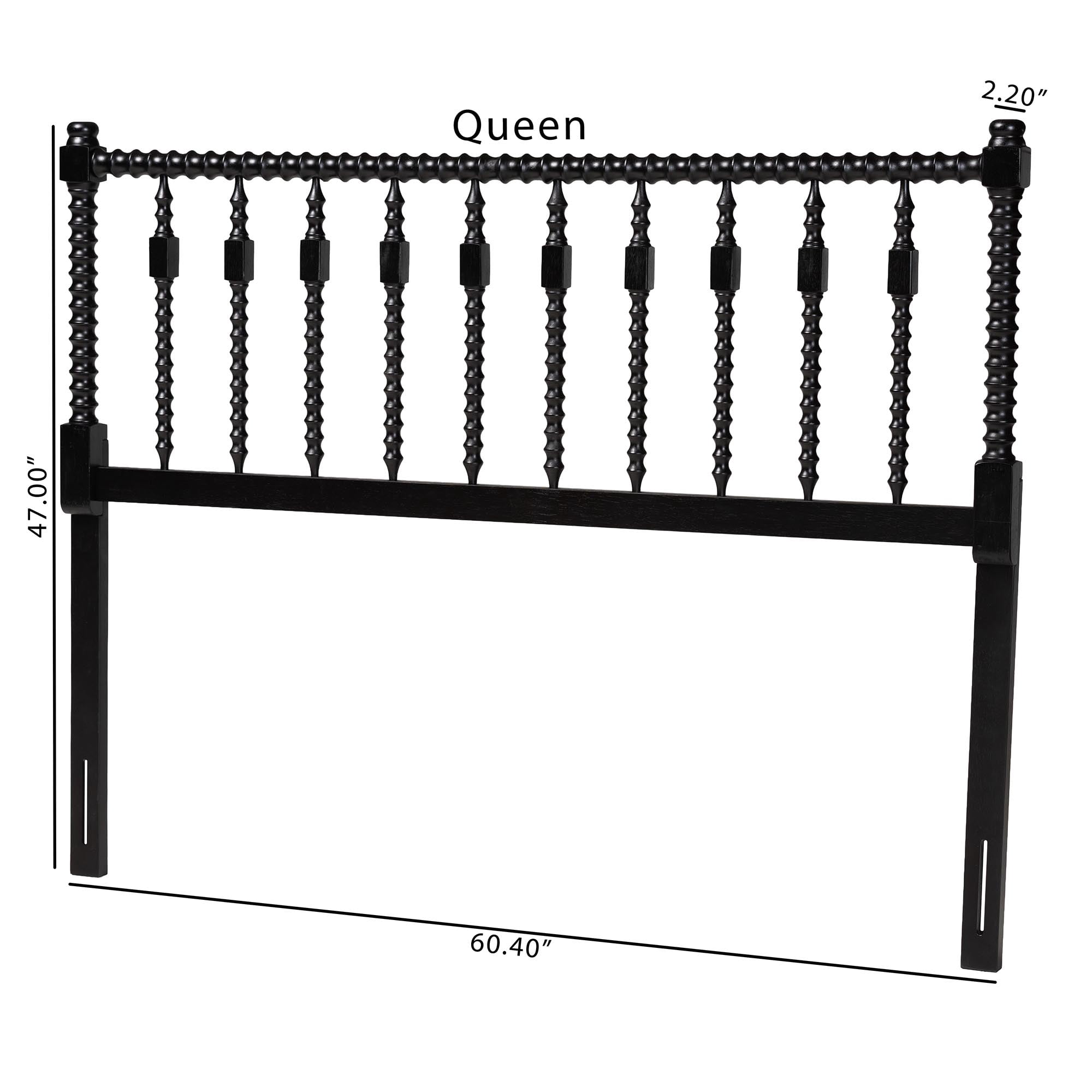 Baxton Studio Juliette Traditional Headboard, Full, Black