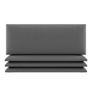 Vant 30 x 11.5 Inch Upholstered Wall Panel, Leather Gray Pewter (4 Pack)