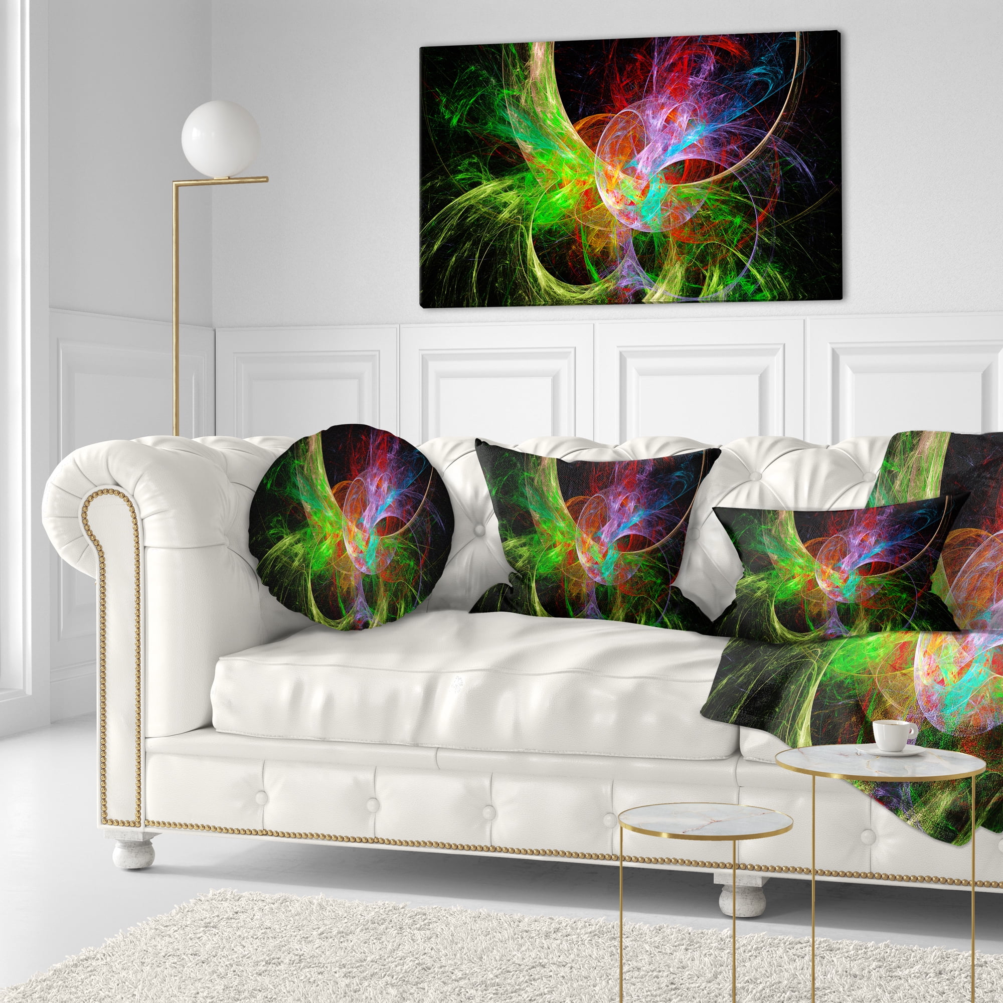 Designart 'Multi Color Fractal Abstract Design ' Abstract Canvas Art Print