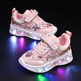 thumbnail image 3 of Light Up Platform Walking Shoes for Toddler Girls Wide Width Mesh Breathable Sequins Slip on Sneakers Pink, 3 of 5
