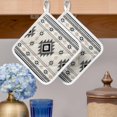 thumbnail image 2 of Gray Beige Boho Pot Holders for Kitchen Heatproof Potholder, 2 Pack Ethnic Tribe Southwestern Vintage Hot Pads Multipurpose Oven Pads Cloth Potholders Trivet for Cooking and Baking, 2 of 8