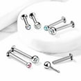thumbnail image 6 of Labret Studs Internally Threaded Implant Grade Titanium with jewels Balls 16G, 6 of 11