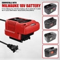 thumbnail image 2 of Reemplazo Charger para Mil*wau*kee V18 18V Ni‑CD Solo Batería, Entrada US 110V 21V 2A Salida Charger, Compatible con 4932352002 4932399512 MV18B 0824‑24 0880‑20 2650‑20 Herramientas Eléctricas, 2 of 8