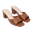 thumbnail image 3 of DREAM PAIRS Women's Low Heels Sandals Mule Heels Block Chunky Heeled Sandals Slide Sandals Slip on Square Toe Casual Dress Comfortable Pumps Shoes, 3 of 8