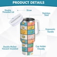 thumbnail image 2 of Yayeee 30oz Stainless Steel Tumbler with Straw and Handle Double-Wall Insulated Travel Water Bottle, Daisy Mosaic, 2 of 8