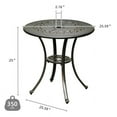 thumbnail image 2 of DWVO 25" Outdoor Dining Table with Umbrella Hole, Round Cast Aluminum Patio Dining Table for Backyard, Garden, Patio, Porch, Black, 2 of 6