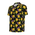 thumbnail image 2 of Balery Daisies Flowers Printed Men’s Short Sleeve Polo Shirt, Midweight Men's Shirt,Golf Polo shirts -, 2 of 9