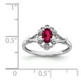 thumbnail image 3 of 925 Sterling Silver Polished Created Ruby and Diamond Ring Size 5 2mm Wide Ring for Women, 3 of 5