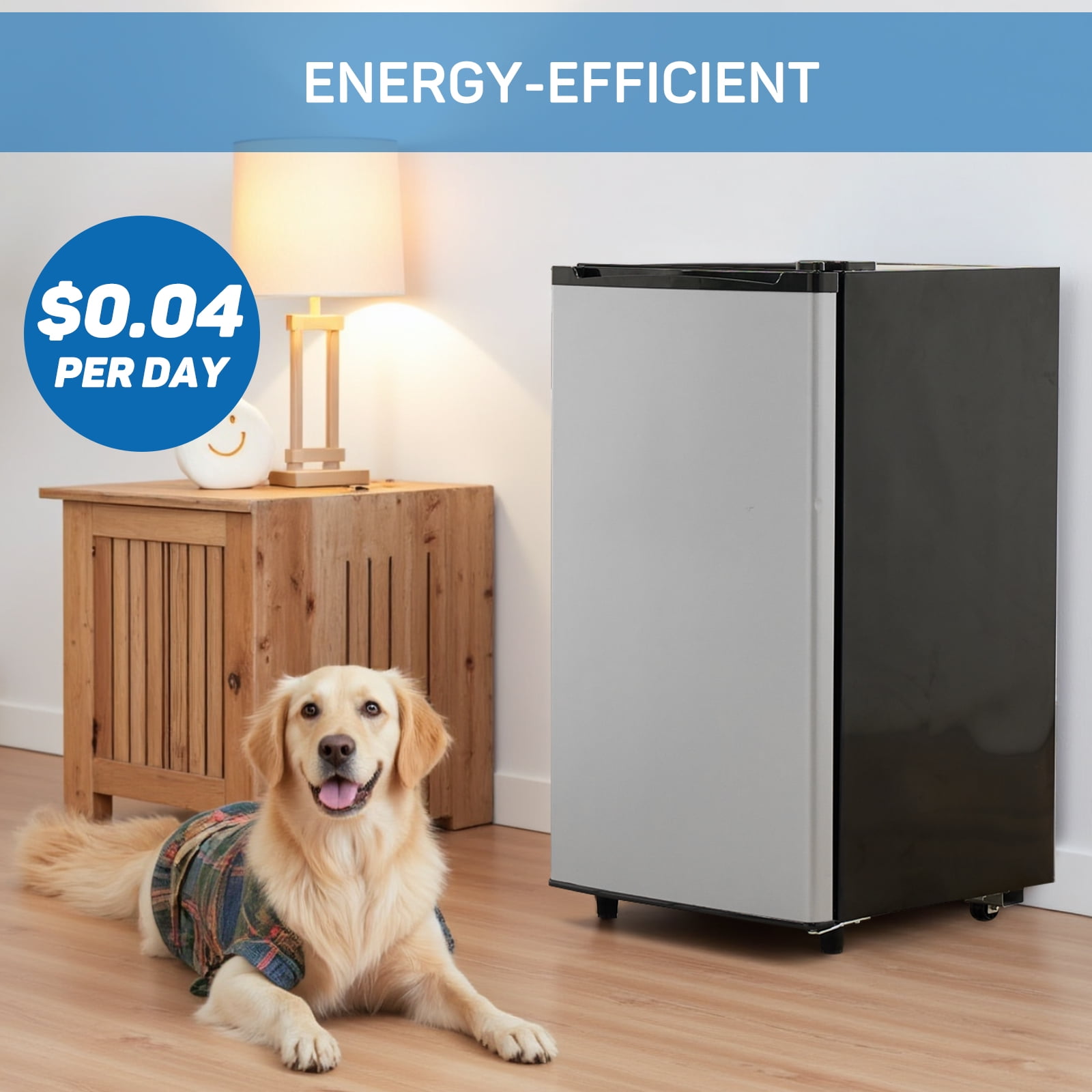 Upgraded Compact Mini Fridge with Freezer, 3.2 Cu.Ft Small Refrigerator for Bedroom, Dorm, Office, Low Noise, Adjustable Thermostat, Quiet & Energy Efficient, Sliver