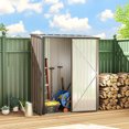 thumbnail image 2 of Outsunny Remise de Rangement Extérieure 5'x3' avec Porte Simple, Brun, 2 of 10
