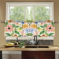 thumbnail image 4 of Yayeee Kitchen Curtains Tier Set of 2 Light Filtering 57"x24" Over Sink Window Panels, Retro Pink Floral, 4 of 7