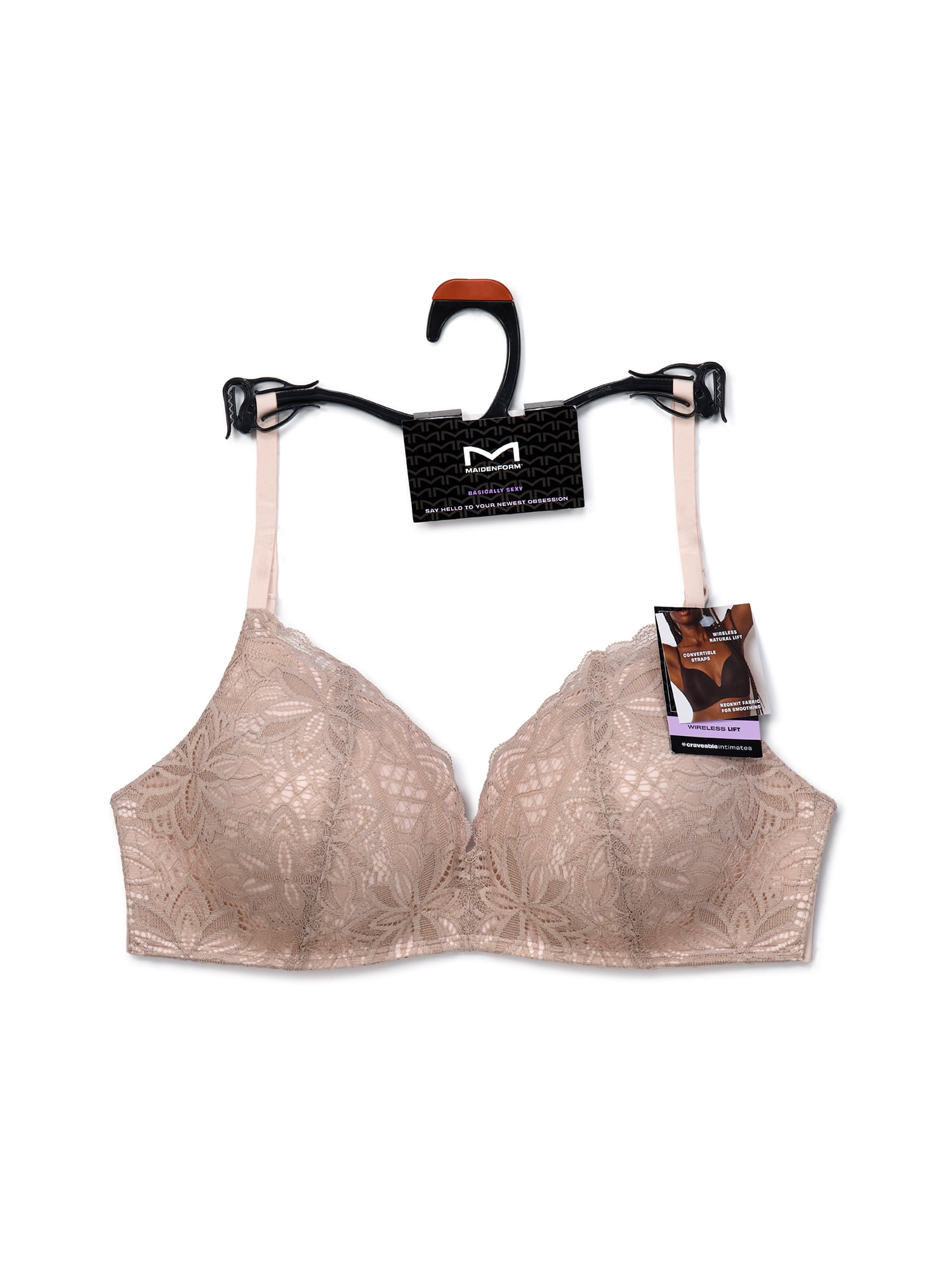 Lift-and-Shape! Full Coverage Lifting Wireless Bra in Matte Pearl Blus