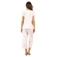 thumbnail image 3 of Casual Nights Women's Short Sleeve Embroidered Floral Capri Pajama Set, 3 of 5