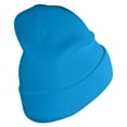 thumbnail image 3 of Spooky Night Embroidered 12 Inch Long Knitted Beanie - Aqua OSFM, 3 of 5