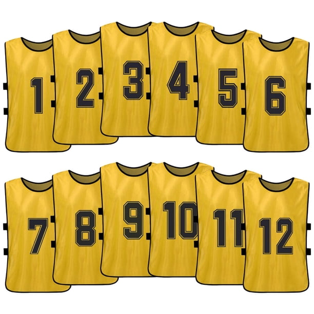 Chaleco 12PCS Kid's Football Pinnies Jerseys de fútbol de secado rápido Deportes juveniles Scrimmage Tomshoo Chaleco