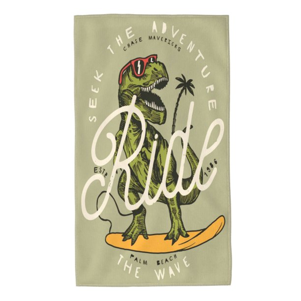 Balery Dinosaur Toalla de Microfibra Premium con Estampado – 27.5x16 pulgadas, Alta Absorción, Suave y Aterciopelada, Secado Rápido