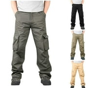 Men's Loose Fit Wide Leg Jeans Casual Pants Straight Leg Trousers for Daily Wear Streetwear Vintage Fashion Comfortable Fit | IhhxPro,Khaki XL