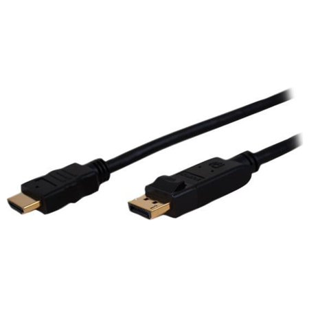 UPC: 0808447062601 | Comprehensive DISP-HD-10ST 10 ft. Black Connector Type 1: HDMI Male Connector Type 2: DisplayPort Latching Male Displayport to HDMI Cable