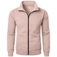 thumbnail image 5 of XRoczxe Men's Full Zip Up Track Jacket, Stand Collar Solid Color Sweatshirt, Casual Long Sleeve Lightweight Coat with Pockets for Spring Fall Daily Wear, 5 of 7