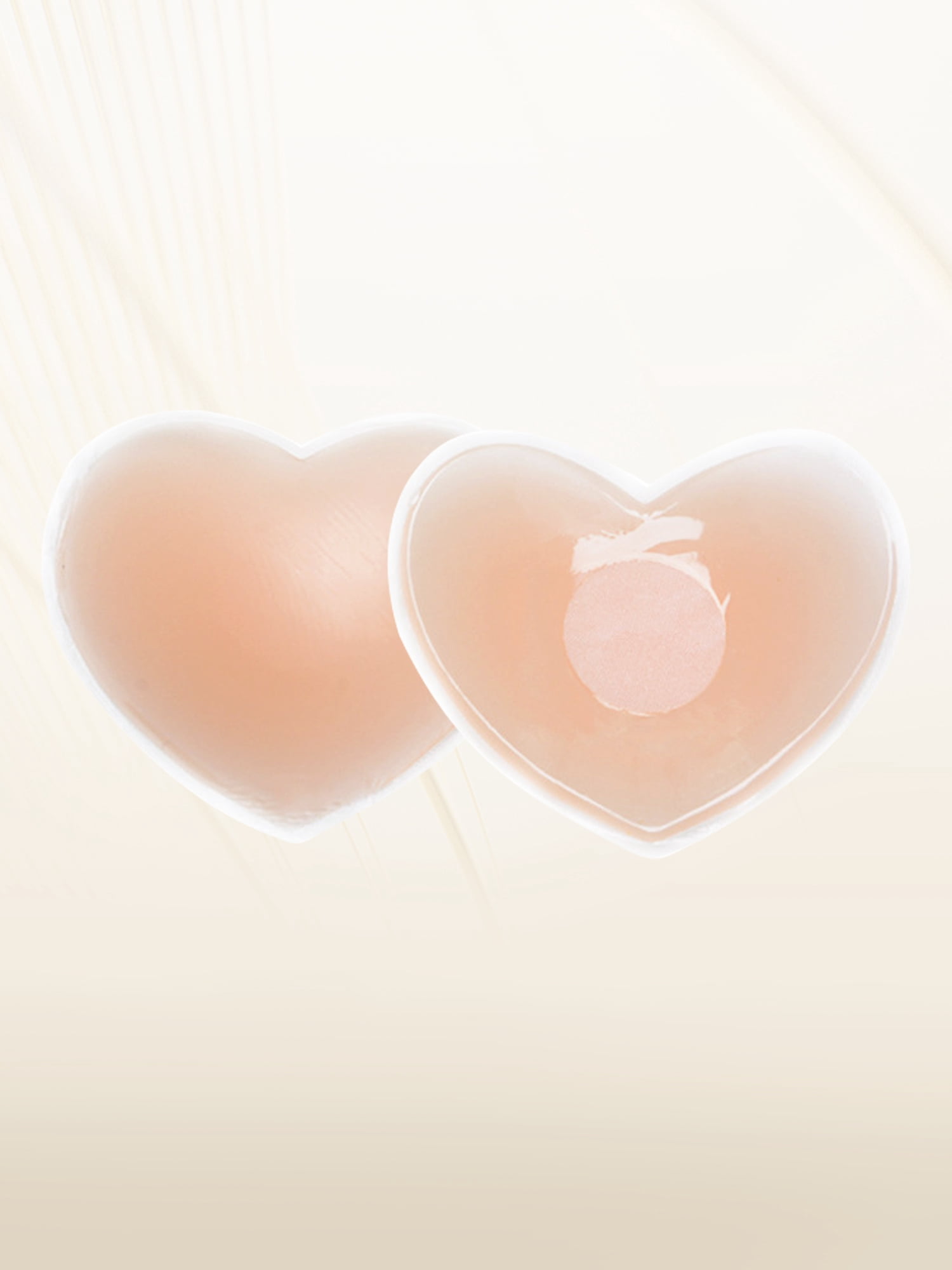 Unique Bargains Women's Nipple Covers Adhesive Bras M 6 Beige Heart