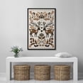 thumbnail image 3 of IDEA4WALL Framed Canvas Wall Art Folk Art Deer Floral Deer Design in Earthy Tones Vintage Art Print Minimal Wildlife Posters Boho Chic for Living Room, Bedroom, Office - 24"x36" Black, 3 of 5
