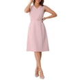 thumbnail image 1 of Vestido A-Line sin mangas para mujer estilo profesional Inspire Chic L Rosa, 1 of 6