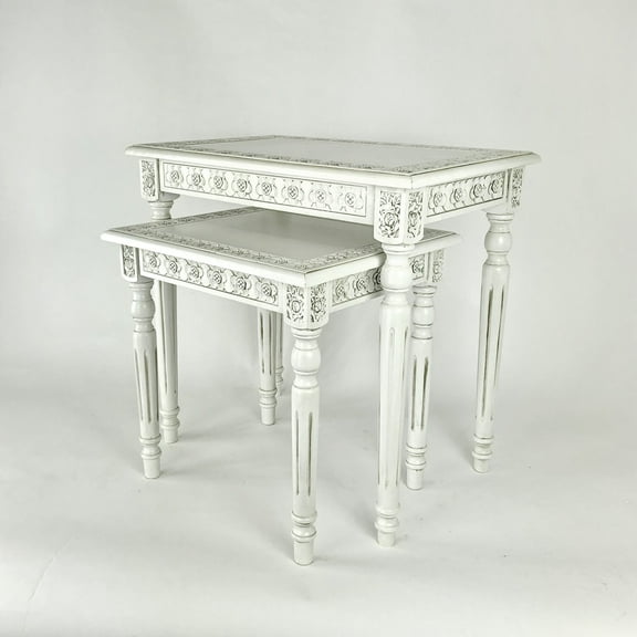 Wayborn JC002W 23 x 24 x 15.5 in. Nesting Table, 2 Piece - White