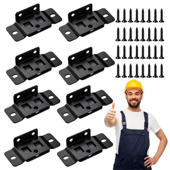 8 Pack Quick Fitting Furniture Joint Bracket, Duty Corner Brace Joint Right Angle Bracket, Stainless Steel Furniture Corner Connectors with Screws for Drawers, Cabinets, Tables, Chairs