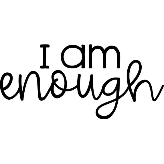 I Am Enough Positivity Wall Decals for Walls Peel and Stick wall art murals Black Large 36 Inch