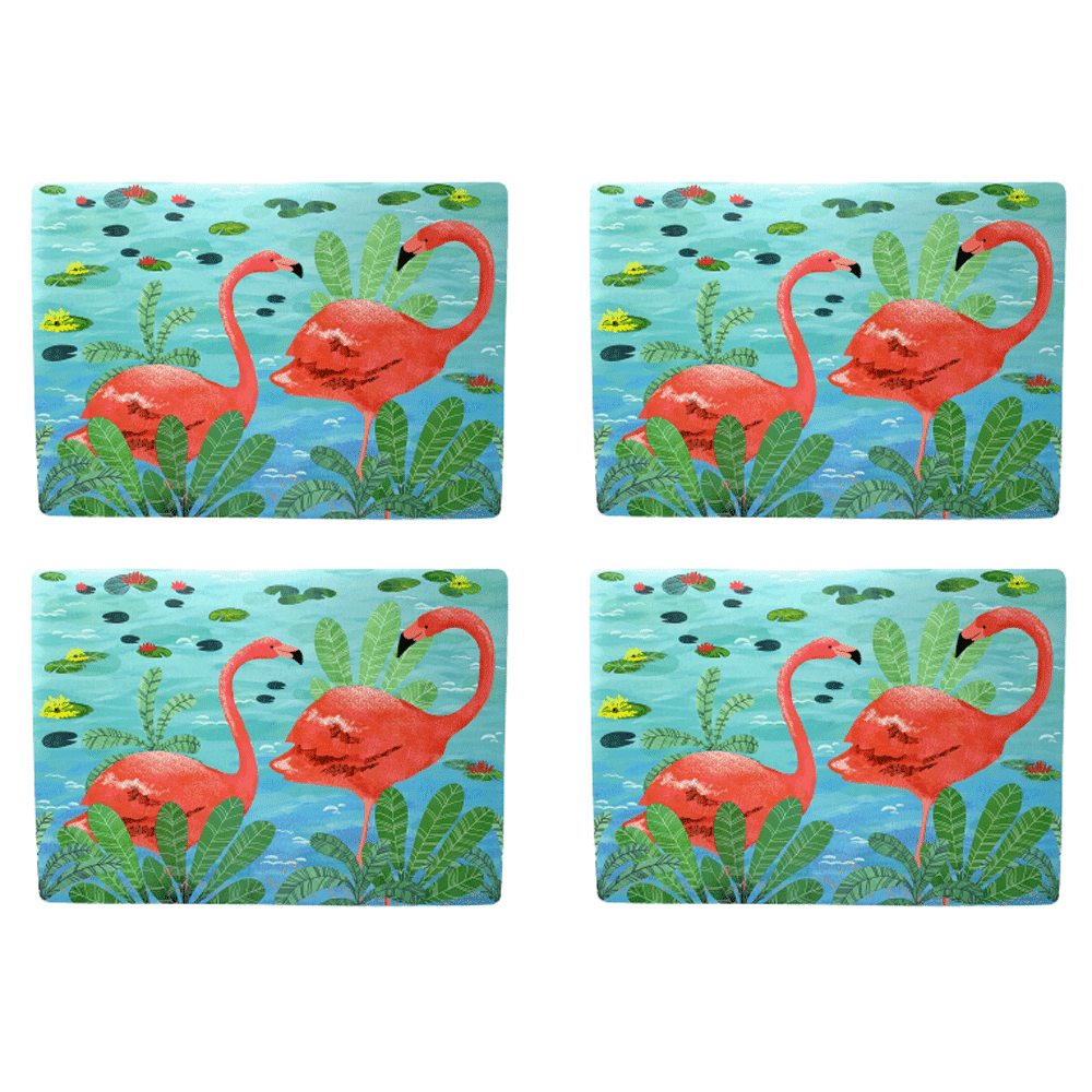 Coastal Living Seascapes Foam Backed Vinyl Placemats Summer Theme, Set