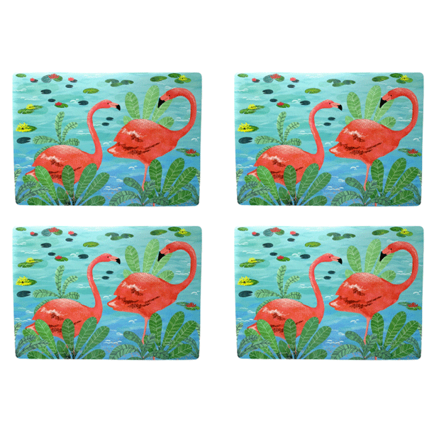 Coastal Living Seascapes Foam Backed Vinyl Placemats Summer Theme, Set