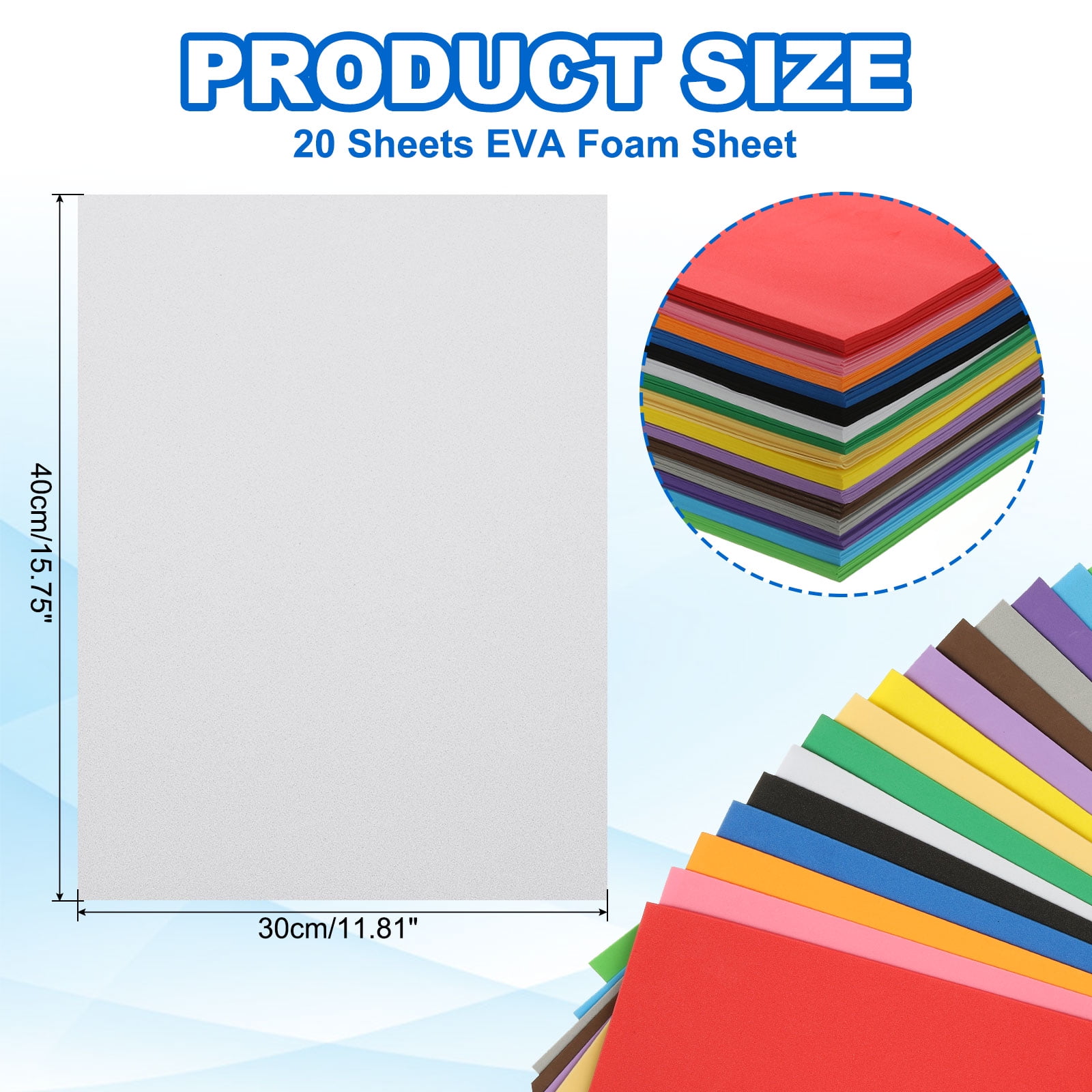 Uxcell 20Pcs White EVA Foam Sheets, 15.7 x 11.8 Inches 1mm Thick Foam Sheets for Crafts