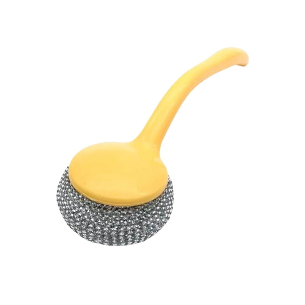 Juego de cepillos de cocina con bola de alambre de acero desmontable y bola de plástico, ideal para ollas, sartenes y platos