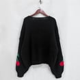 thumbnail image 5 of Womens Tie Front Cardigan Cute Cherry Open Front Y2k Sweater Oversized Chunky Knit Cardigan Tops Black S, 5 of 7