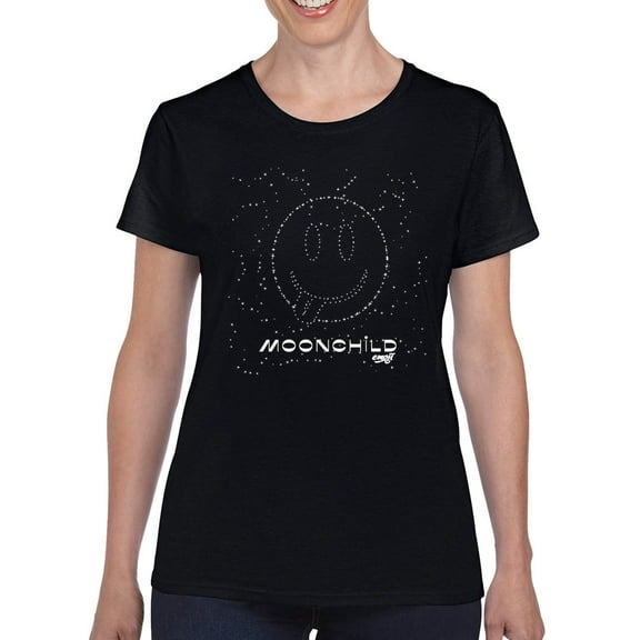 Moonchild Emoji - Cosmic Smiley Starry Night Women's T-shirt