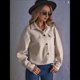 thumbnail image 4 of Chaquetas para Mujer, Abrigos de Moda de Gamuza Sintética, de Larga y con Botones. Lechoso L, 4 of 7